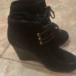 Michael Kors Elegant Black Wedge Ankle Boots